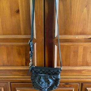 Coach Black Signature Crossbody with Adjustable Strap